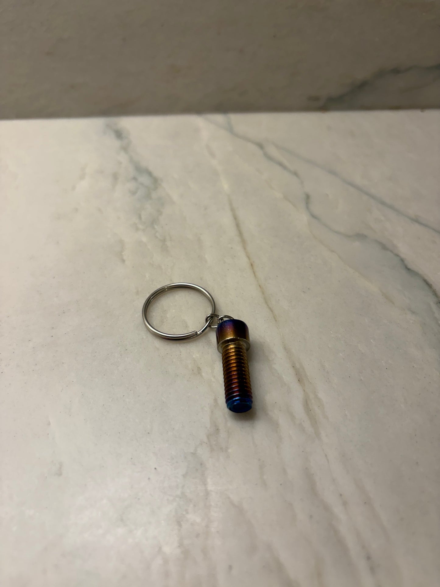 Large Burnt titanium keychain